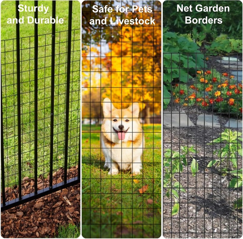 SOTTORICH Wire Fence 24in x 50ft, 2X 3 16GA, Black PVC Coated Garden Fence for Yard Garden Border Fencing Roll Vinyl Coating Metal Wire Mesh for Yard Vegetable Plant Protection Poultry Netting - Image 4